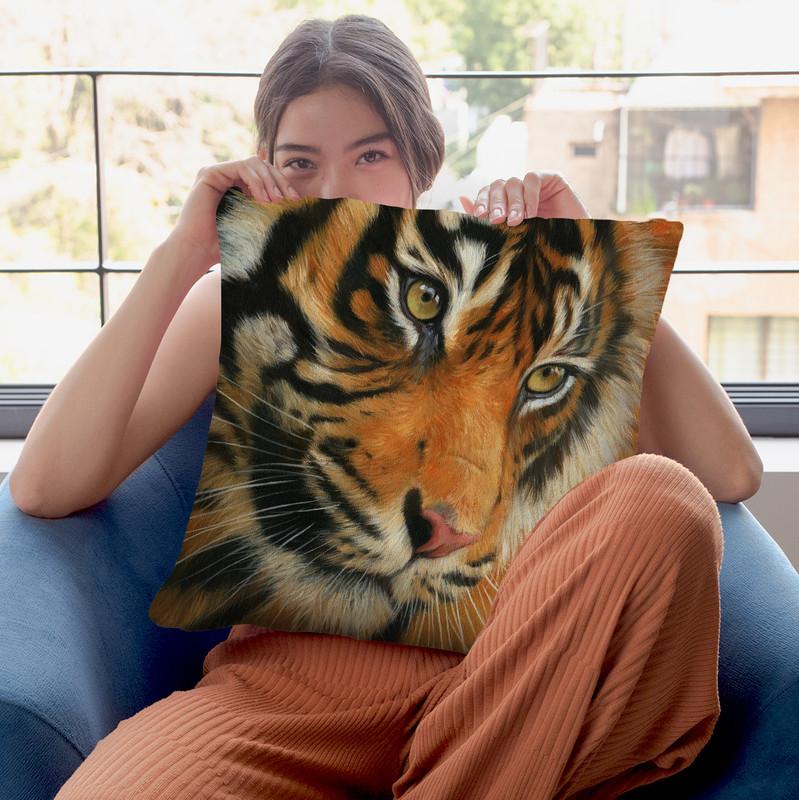 Tiger Portrait Ii Throw Pillow By David Stribbling