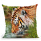 Tiger Quenching Thirst Throw Pillow By David Stribbling