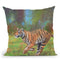 Tiger Running Throw Pillow By David Stribbling