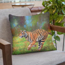 Tiger Running Throw Pillow By David Stribbling