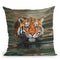 Tiger Water Swimming Throw Pillow By David Stribbling