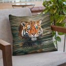 Tiger Water Swimming Throw Pillow By David Stribbling