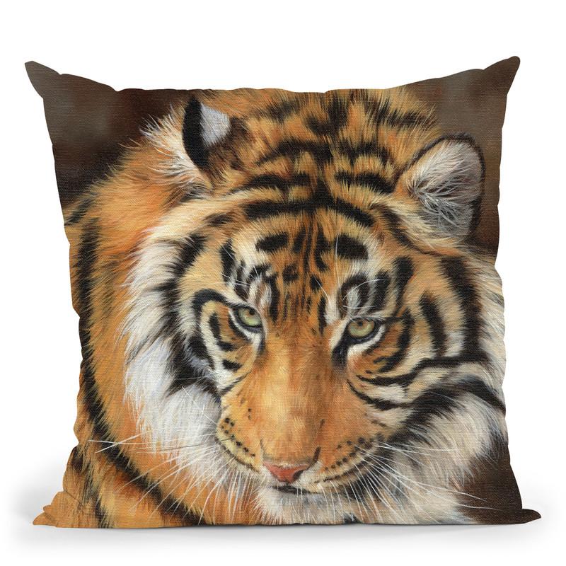 Tiger Xi Throw Pillow By David Stribbling