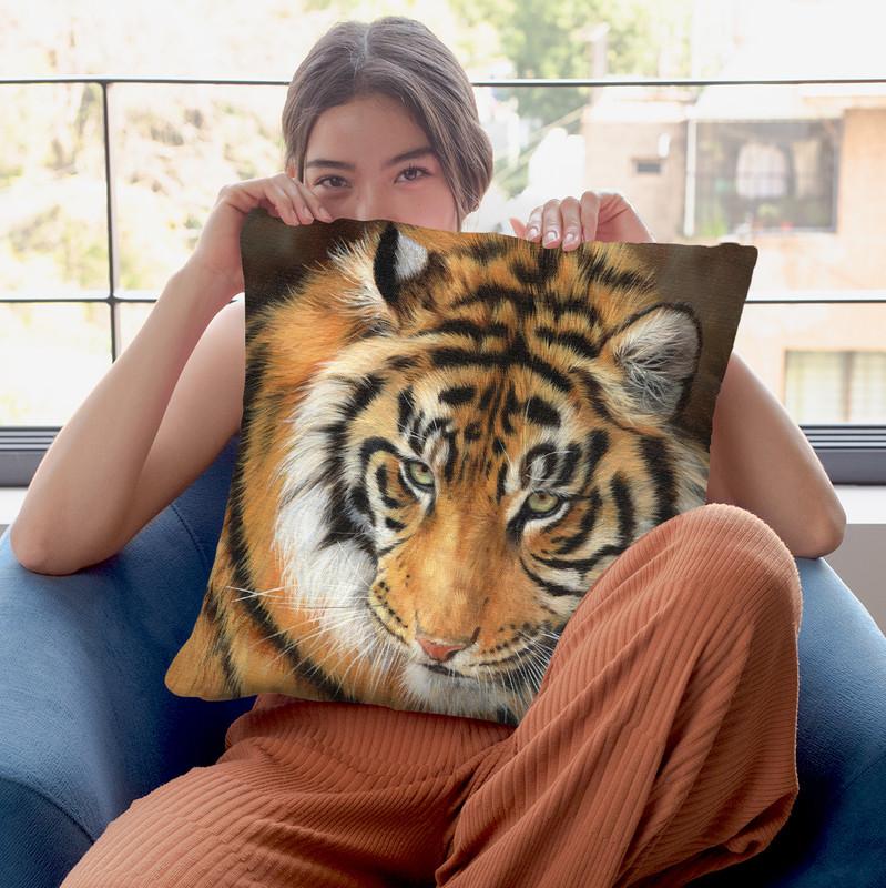 Tiger Xi Throw Pillow By David Stribbling
