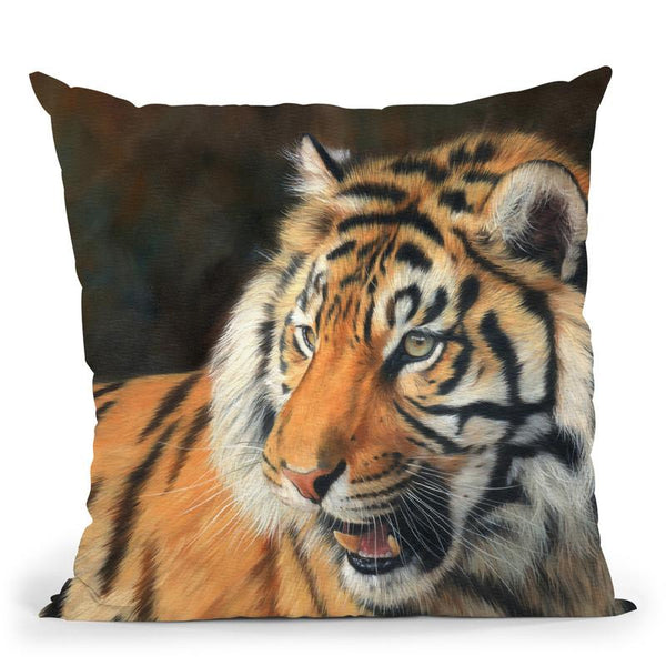 Tiger Viiii Throw Pillow By David Stribbling