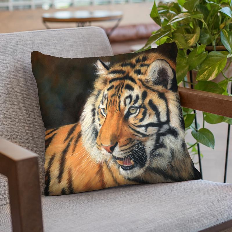 Tiger Viiii Throw Pillow By David Stribbling