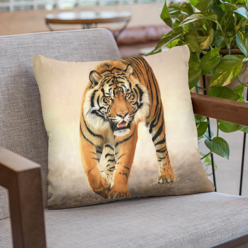 Tiger Viii Throw Pillow By David Stribbling