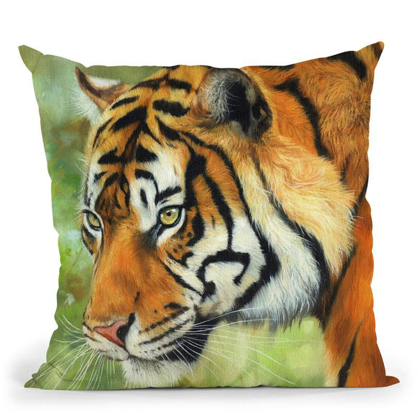 Tiger Vii Throw Pillow By David Stribbling