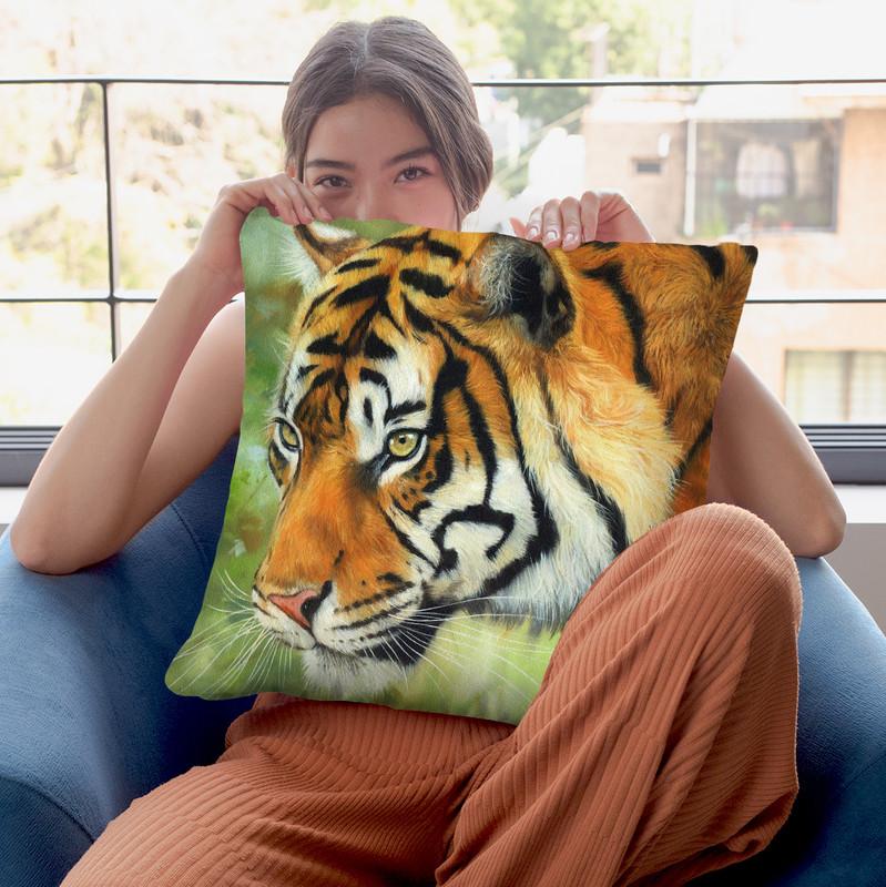 Tiger Vii Throw Pillow By David Stribbling