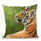 Tiger Cub Looking Up Throw Pillow By David Stribbling
