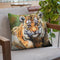 Tiger Cub Water Throw Pillow By David Stribbling