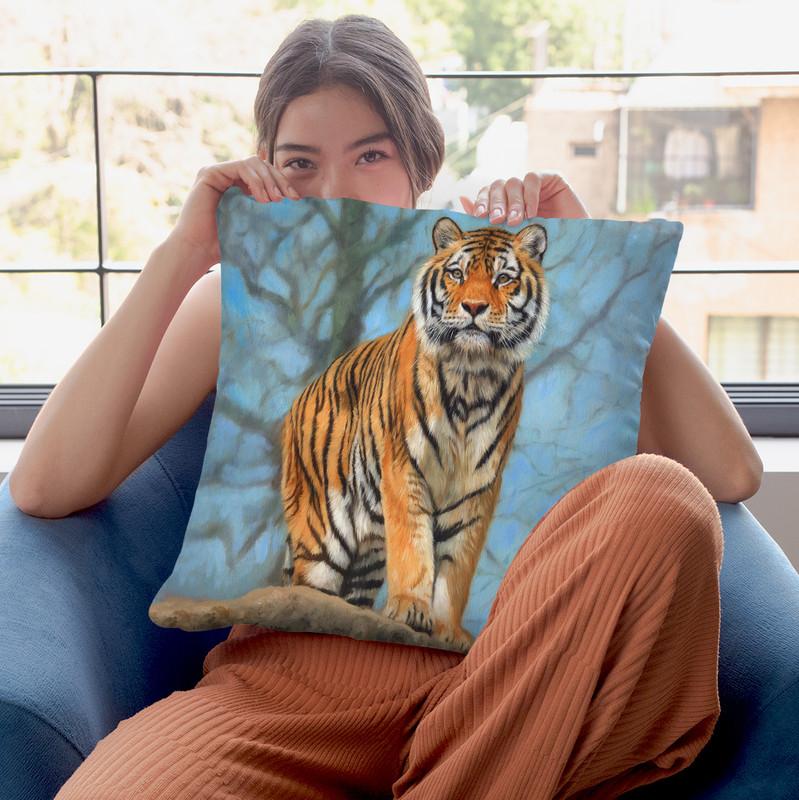 Tiger Dart Throw Pillow By David Stribbling