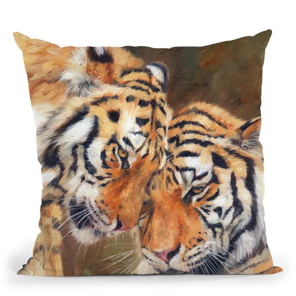 Tiger Love Throw Pillow By David Stribbling
