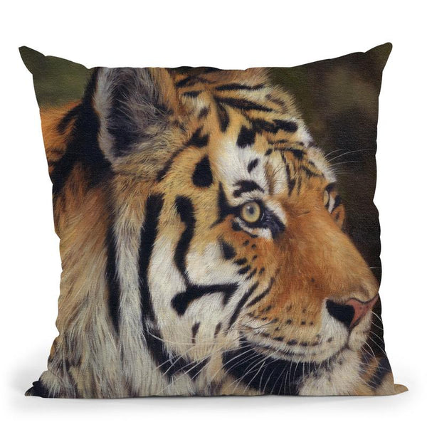 Tiger Portrait Throw Pillow By David Stribbling
