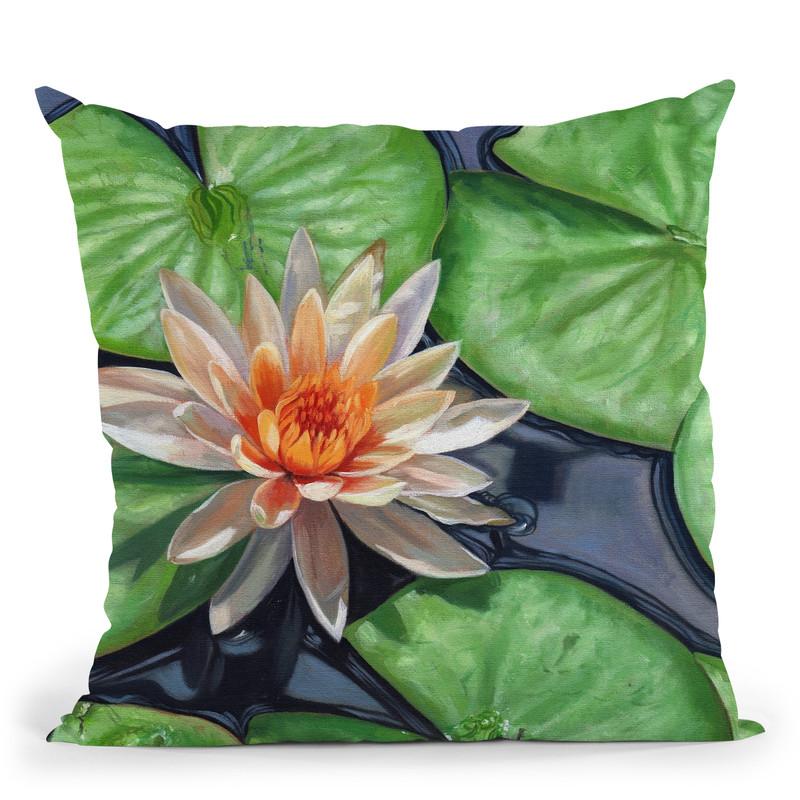 Water Lily Throw Pillow By David Stribbling