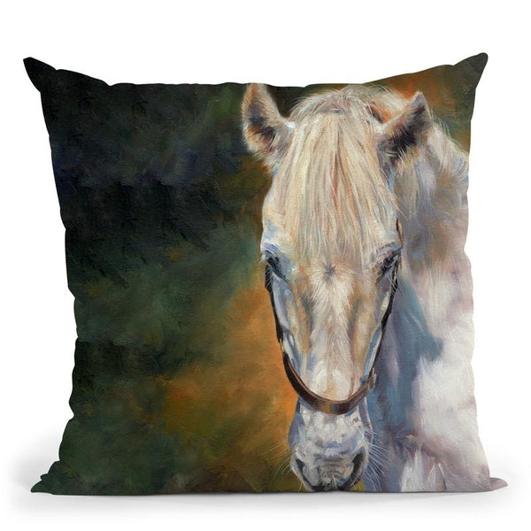 White Horse Throw Pillow By David Stribbling