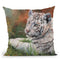 White Tiger Cub Laying Down Throw Pillow By David Stribbling
