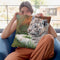 White Tiger Cub Laying Down Throw Pillow By David Stribbling