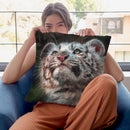 White Tiger Cub Portrait Throw Pillow By David Stribbling