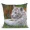 White Tiger Cub Throw Pillow By David Stribbling