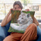 White Tiger Cub Throw Pillow By David Stribbling