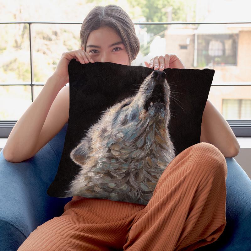 White Wolf Throw Pillow By David Stribbling