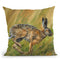 Wild Hare Running Throw Pillow By David Stribbling