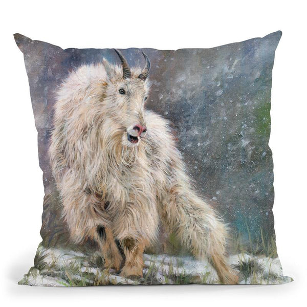 Wild Mountain Goat Throw Pillow By David Stribbling