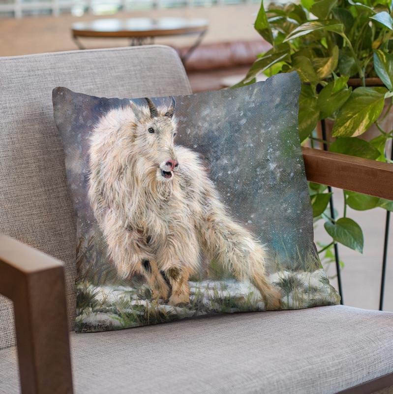 Wild Mountain Goat Throw Pillow By David Stribbling