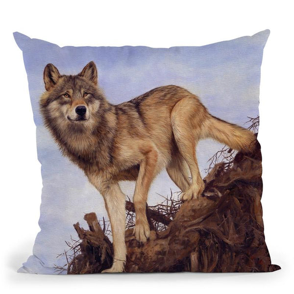 Wolf Tree Root Throw Pillow By David Stribbling