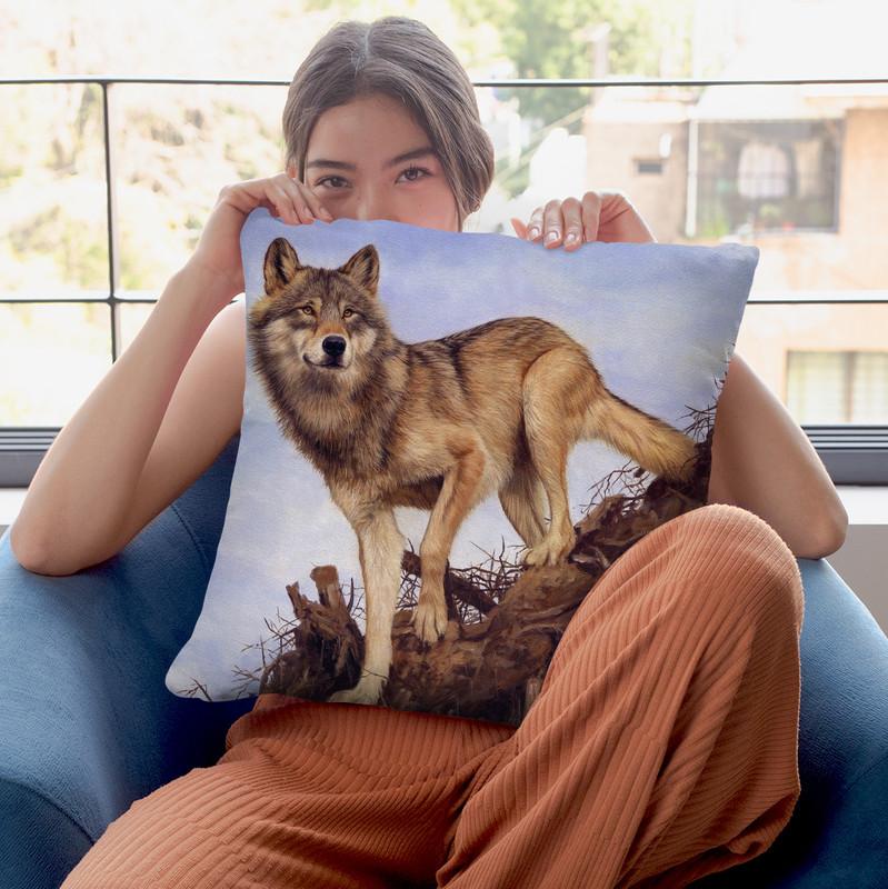 Wolf Tree Root Throw Pillow By David Stribbling