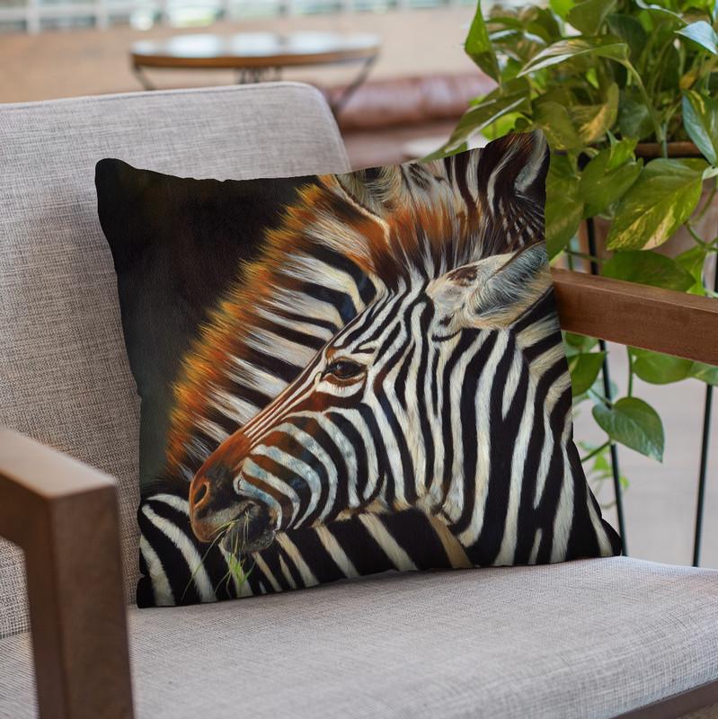 Zebras - Copy Throw Pillow By David Stribbling