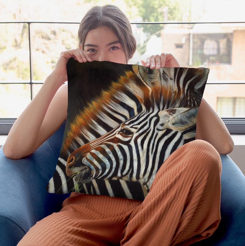 Zebras - Copy Throw Pillow By David Stribbling
