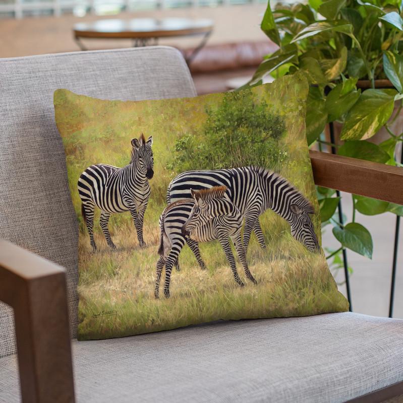 Zebras South Luangwa Throw Pillow By David Stribbling