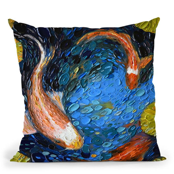 Koi Pond Throw Pillow By Dena Tollefson
