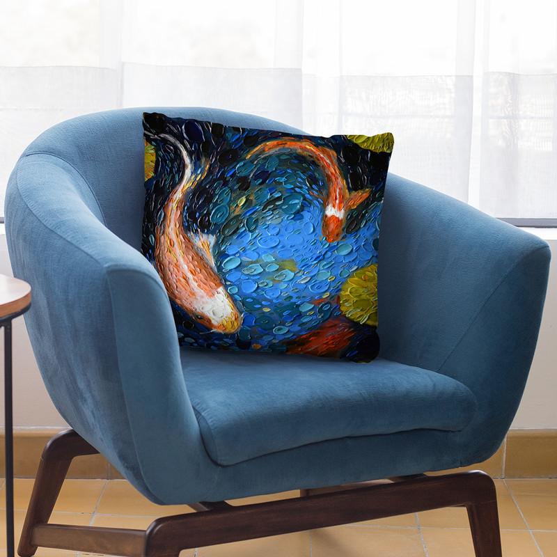 Koi Pond Throw Pillow By Dena Tollefson