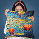 Prismacolor Pond Of Joy Throw Pillow By Dena Tollefson