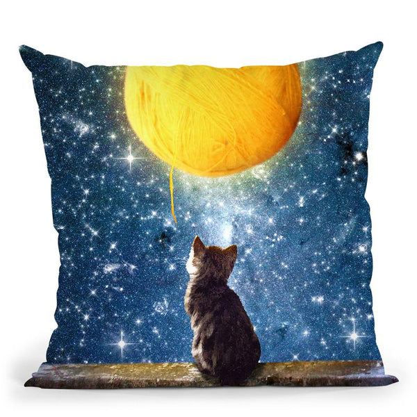 A Yarn Of Moon Throw Pillow By Diogo Verissimo