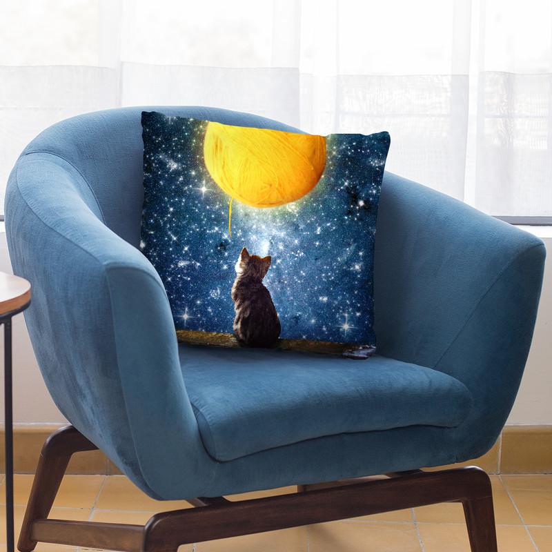 A Yarn Of Moon Throw Pillow By Diogo Verissimo