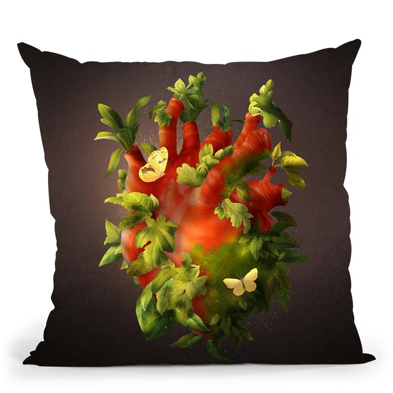 Evergreen Heart Throw Pillow By Diogo Verissimo