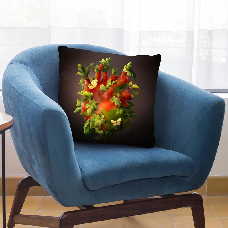 Evergreen Heart Throw Pillow By Diogo Verissimo