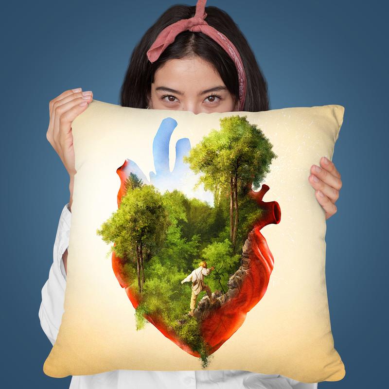 Exploring Heart Throw Pillow By Diogo Verissimo