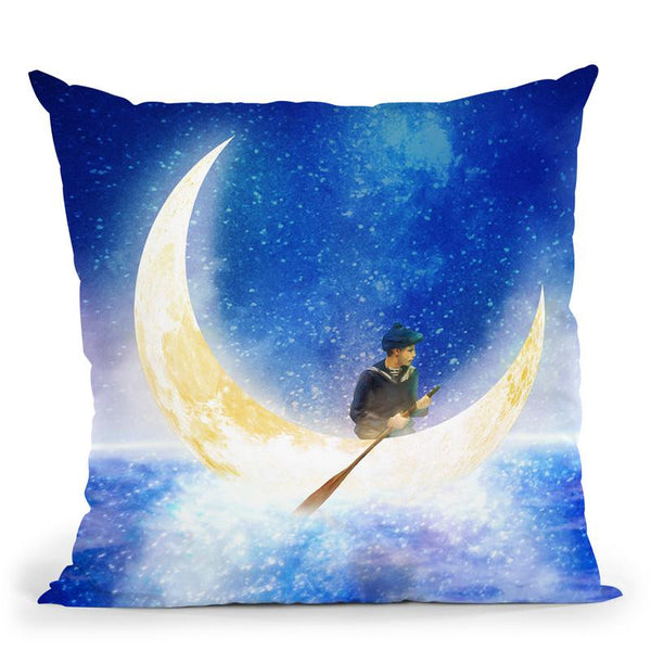 Moonlight Sailing Throw Pillow By Diogo Verissimo