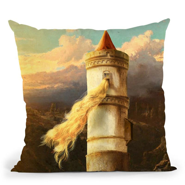 The Girl In The Tower Throw Pillow By Diogo Verissimo