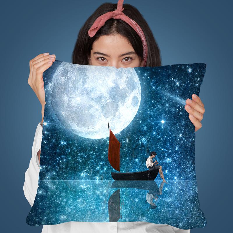 The Moon And Me I Throw Pillow By Diogo Verissimo