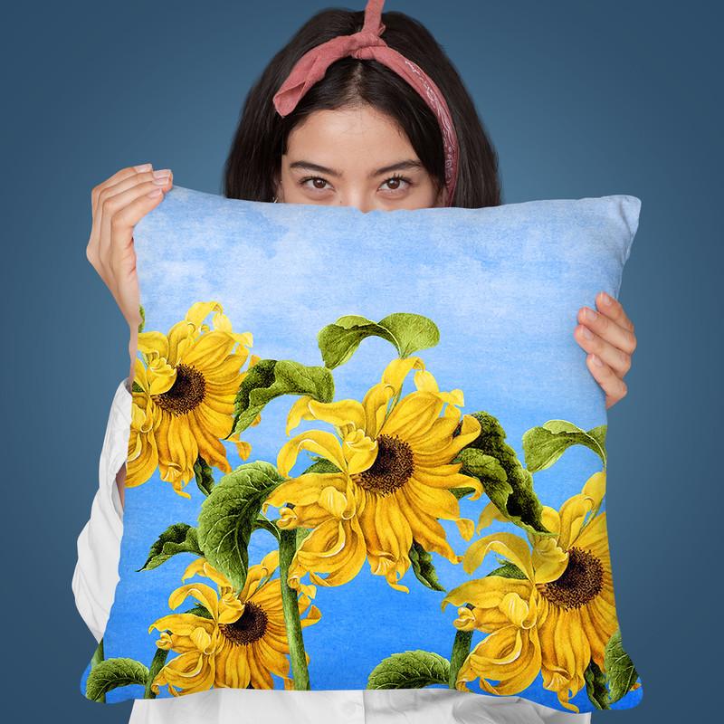 Where The Sunflowers Grow Throw Pillow By Diogo Verissimo