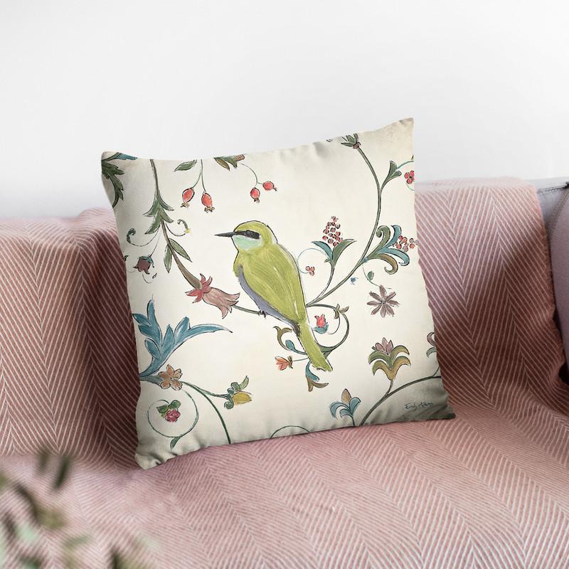 Birds Gem Iv Throw Pillow By Emily Adams