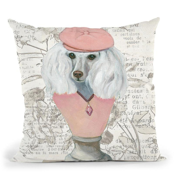 Canine Couture Newsprint Iv Throw Pillow By Emily Adams