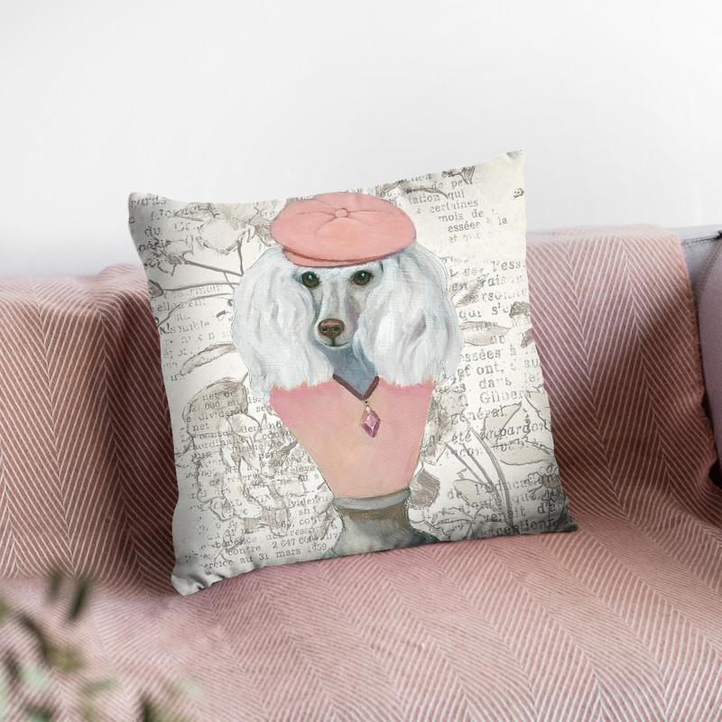 Canine Couture Newsprint Iv Throw Pillow By Emily Adams