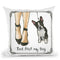 Furry Fashion Friends Ii But First Throw Pillow By Emily Adams
